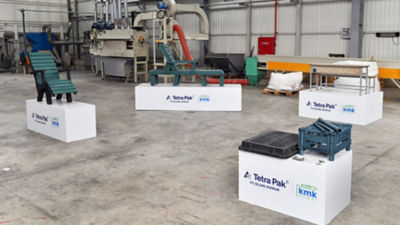 recycling boxes in warehouse