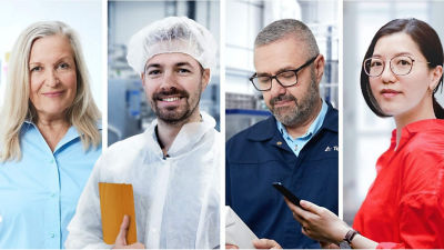 Four different workers in Tetra Pak