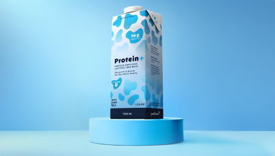 Tetra Brik Aseptic carton package on podium