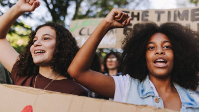 Protesters at rally