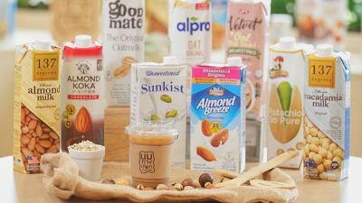 Range of plant-based milk featured at The Alternative Milk Cafe Roadshow