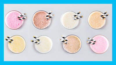 Flavoured milk in glasses