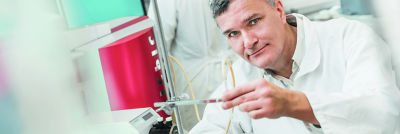 Researcher looking at Tetra Pak® low-energy juice,