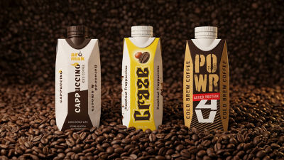 Coffee packages on coffee beans