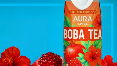 tea package and berries