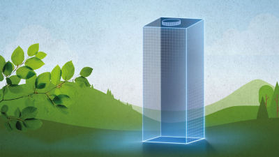 Drawing of package in landscape