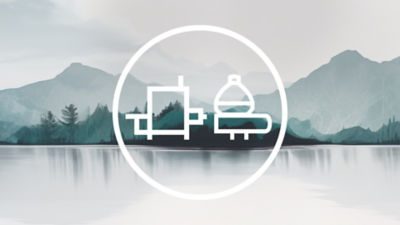Icon on mountain background