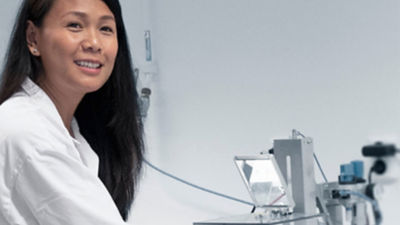 Woman expert doing lab work