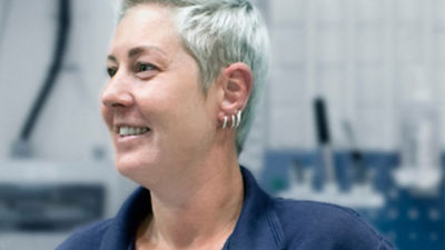 Smiling woman at work