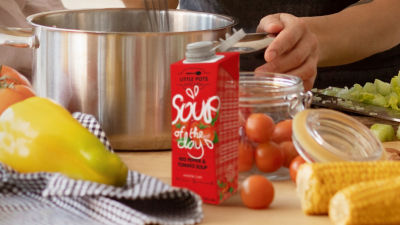 Soup in Tetra Brik Aseptic carton package
