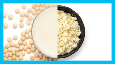 Soya beans, soya beverage and okara