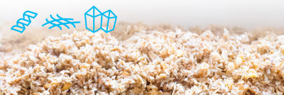 Spent grain crumbles and icons