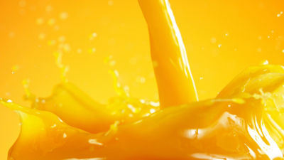 Éclaboussure de jus d’orange