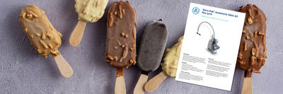 Tetra Pak Automatic Stick A2 flex arch leaflet on ice cream