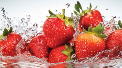 fresas en agua