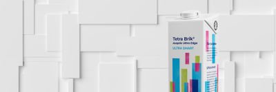 Tetra Brik Aseptic Ultra Edge carton package, white background