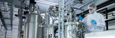 Lab technichan at plant