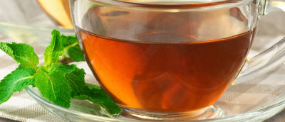 Tea in glass cup
