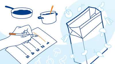 Iconographic image, checking recipe