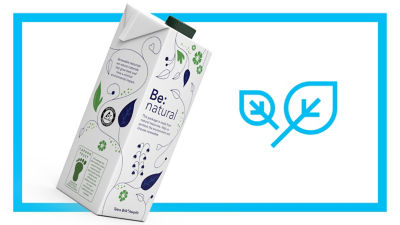Tetra Brik Aseptic carton packge and leaf icon