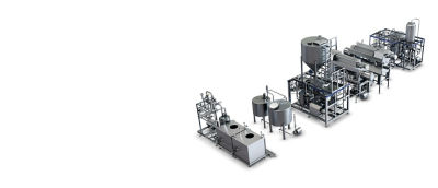 Extraction line for soya products