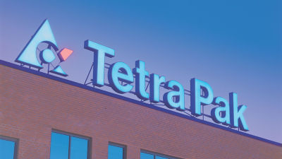 Tetra Pak logo on top of building