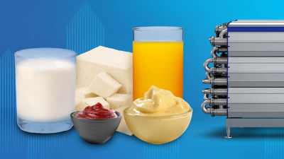 Échangeur thermique tubulaire Tetra Pak avec des aliments
