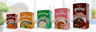 Tetra Recart packages with soup