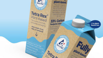 Almond drink packaging tetra rex plant-based stacked bowls with nuts