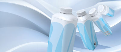 Light blue Tetra Top carton packages