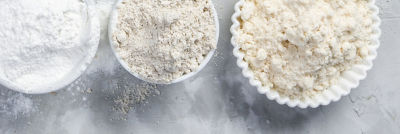 three flour on concrete plant based drink production
