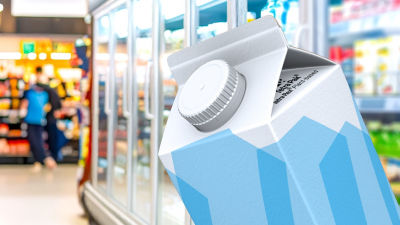 Tetra Rex carton package in grocery shop