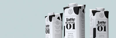 Latte dans des briques alimentaires Tetra Stelo Aseptic, haut des emballages en carton