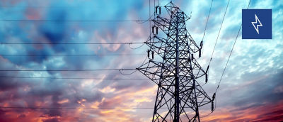 Electrical transmission tower, energy icon