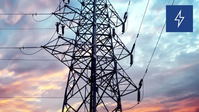 Electric transmission tower, energy icon