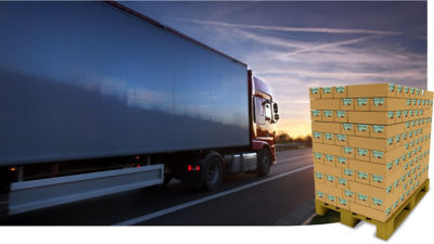 Truck and Tetra Recart cartons on pallet