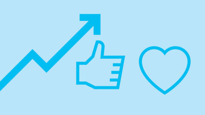 Illustration: graph, thumbs up and heart