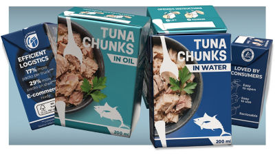Tuna chunks in Tetra Recart carton packages