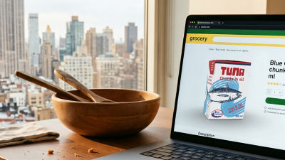 Tuna in carton on computer screen