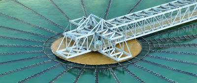 Close up of a water treatment plant