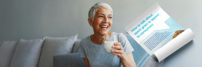 Woman drinking plant based beverage
