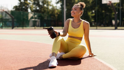 Woman drinking sports drink