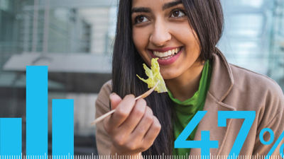 Woman eating fresh food - Tetra Pak Index, new food trends