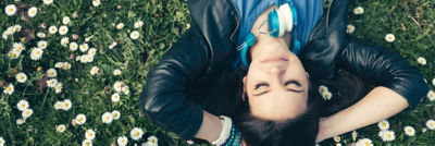 Girl laying in grass