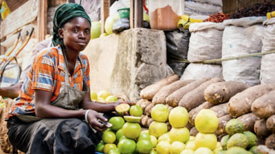 Woman selling fruits and vegetables