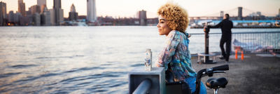 Woman at vantage point, Tetra Top water