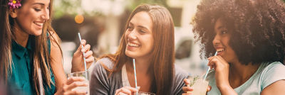 Women drinking soft drinks