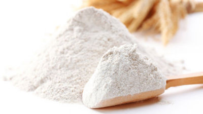 Powder on wooden spoon