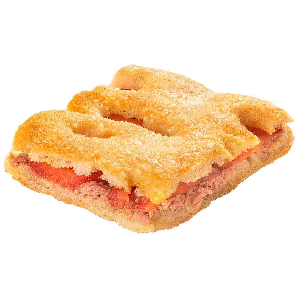 Focaccia con tonno e pomodoro