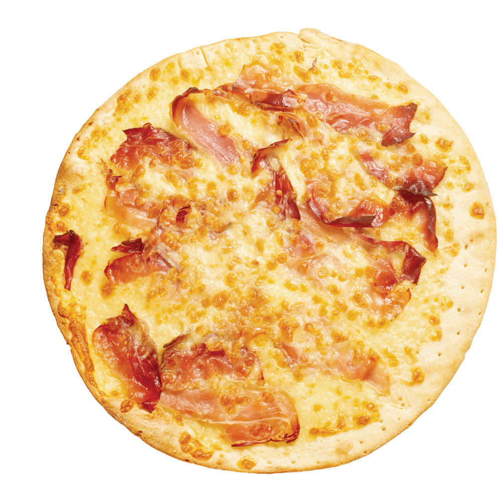 Pizza bianca speck e provola a spicchi